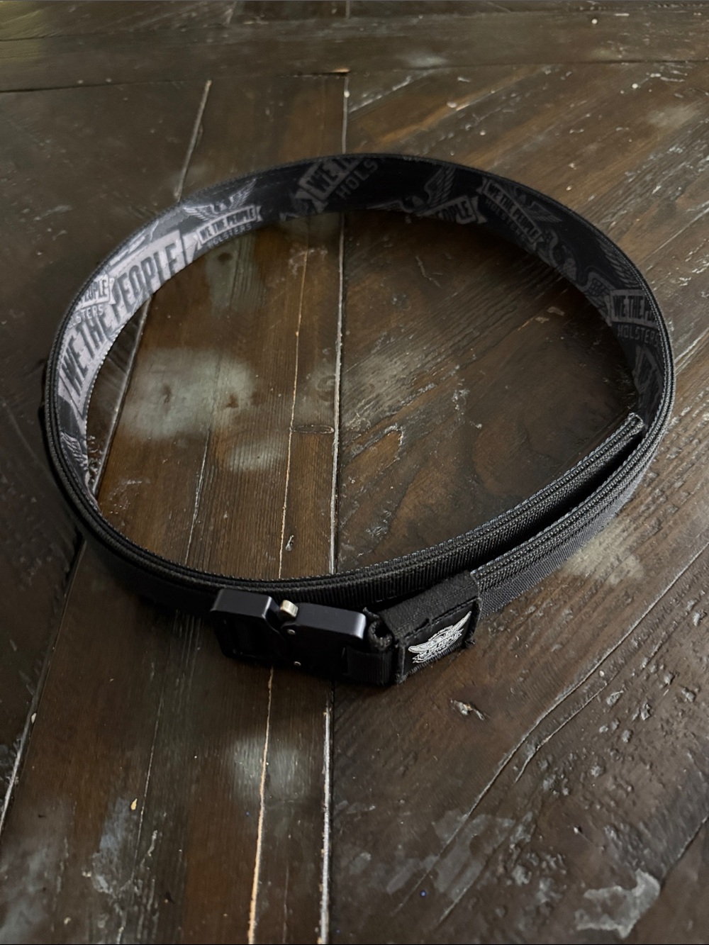 Men's Black Tactical Belt with Quick-Release Metal Buckle